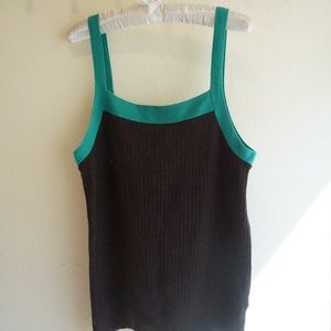 Brown Sleeveless w/ Teal outline